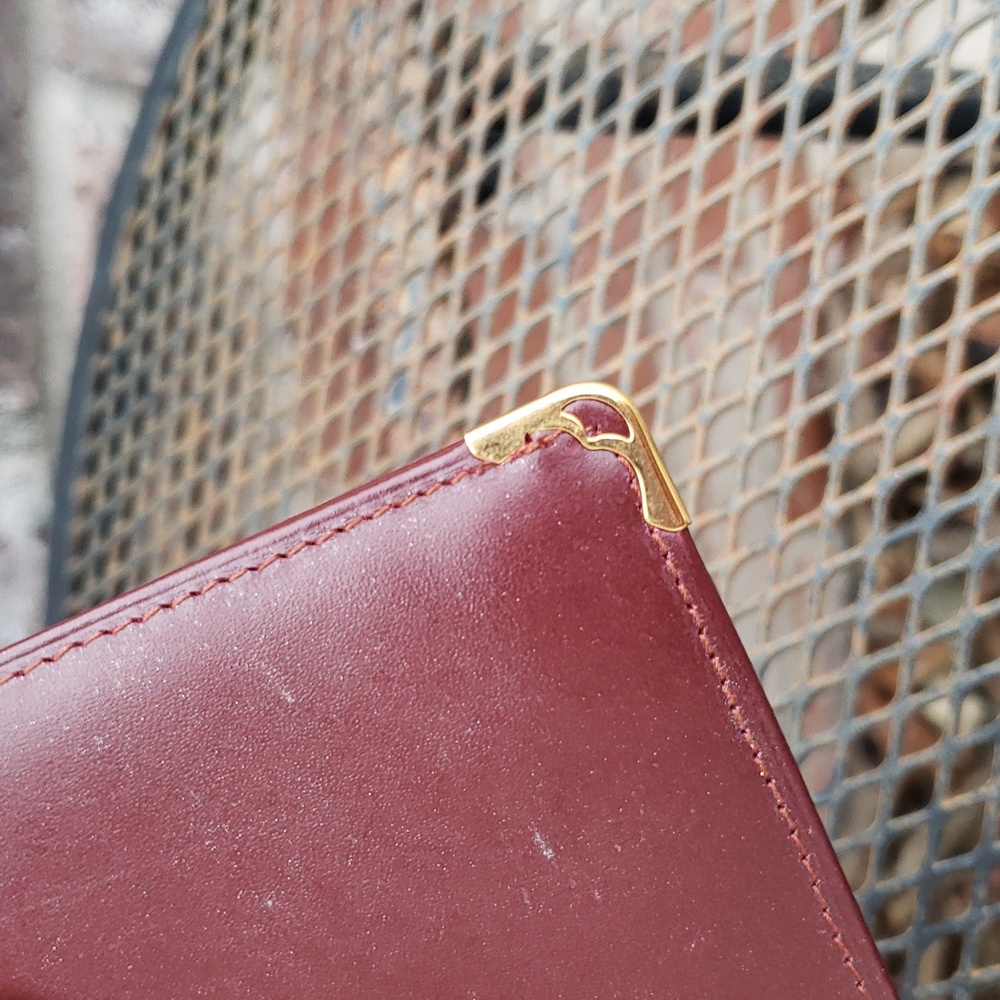 Vintage Cartier Long International Leather Bifold Wallet Gold Gussets Luxury - Picture 5 of 15